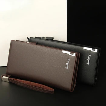 New Men Wallets Pu Leather Business Long Zipper Large Capacity Quality Male Purse With Card Holder Multi-function Wallet For Men ( Random Color )